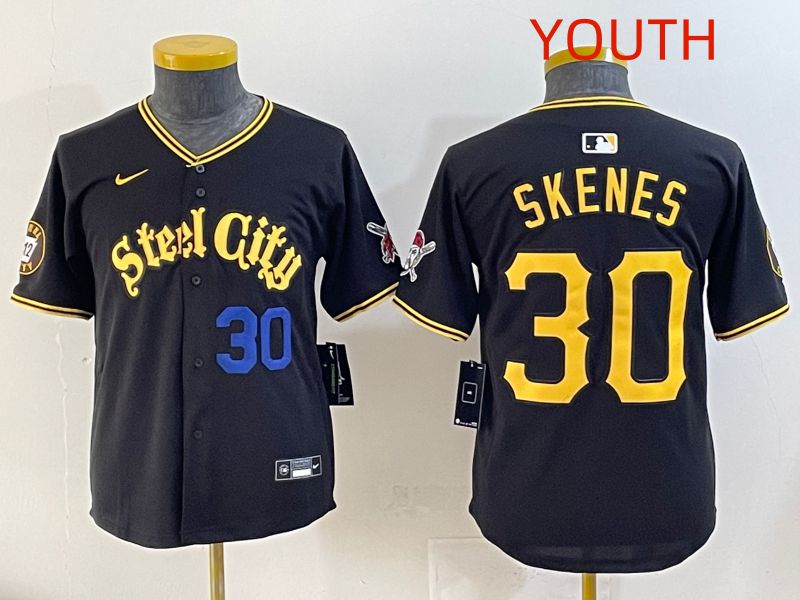 Youth 2025 Pittsburgh Pirates #30 Skenes Black Game Nike MLB Jersey style 7153->youth mlb jersey->Youth Jersey